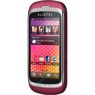 Красно-розовый телефон Alcatel One Touch 818 (Челябинск)
